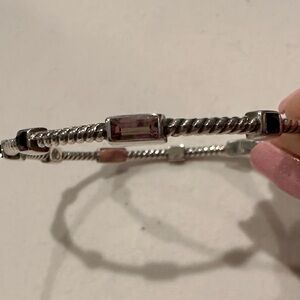 Elegant  Brighton Silver and Pink , purple Gemstone Bracelet